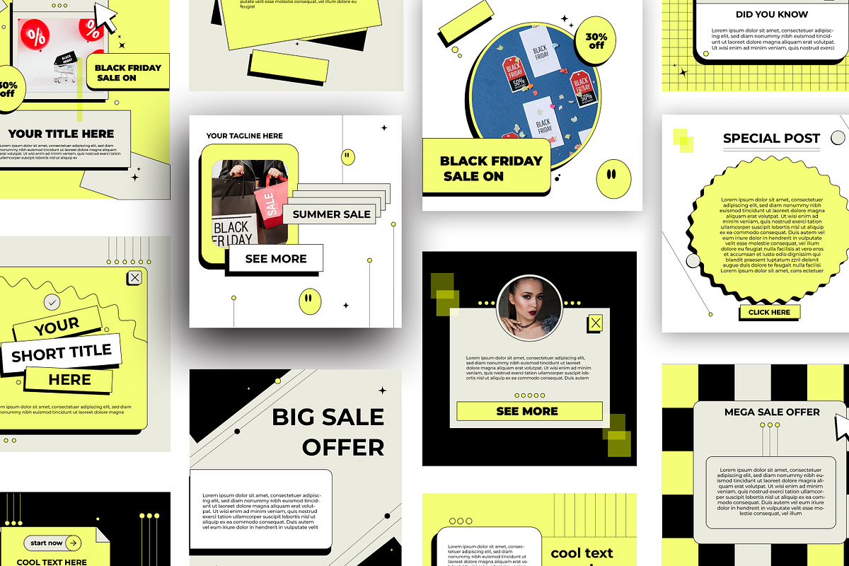20 social media post design template, a Social Media Template by graphic bakers (Photo 2 of 15)