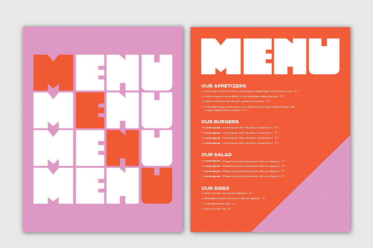 Pink And Red Playful Menu, a Templates & Theme by wavebreak