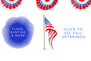 American Flag Watercolor Collection, an Illustration by One and Only Paper (Thumbnail 2 of 7)