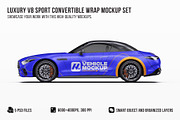 Luxury V8 Sport Convertible Set, an Advertising Mockup by Halal Graphic Studio (Thumbnail 1 of 12)