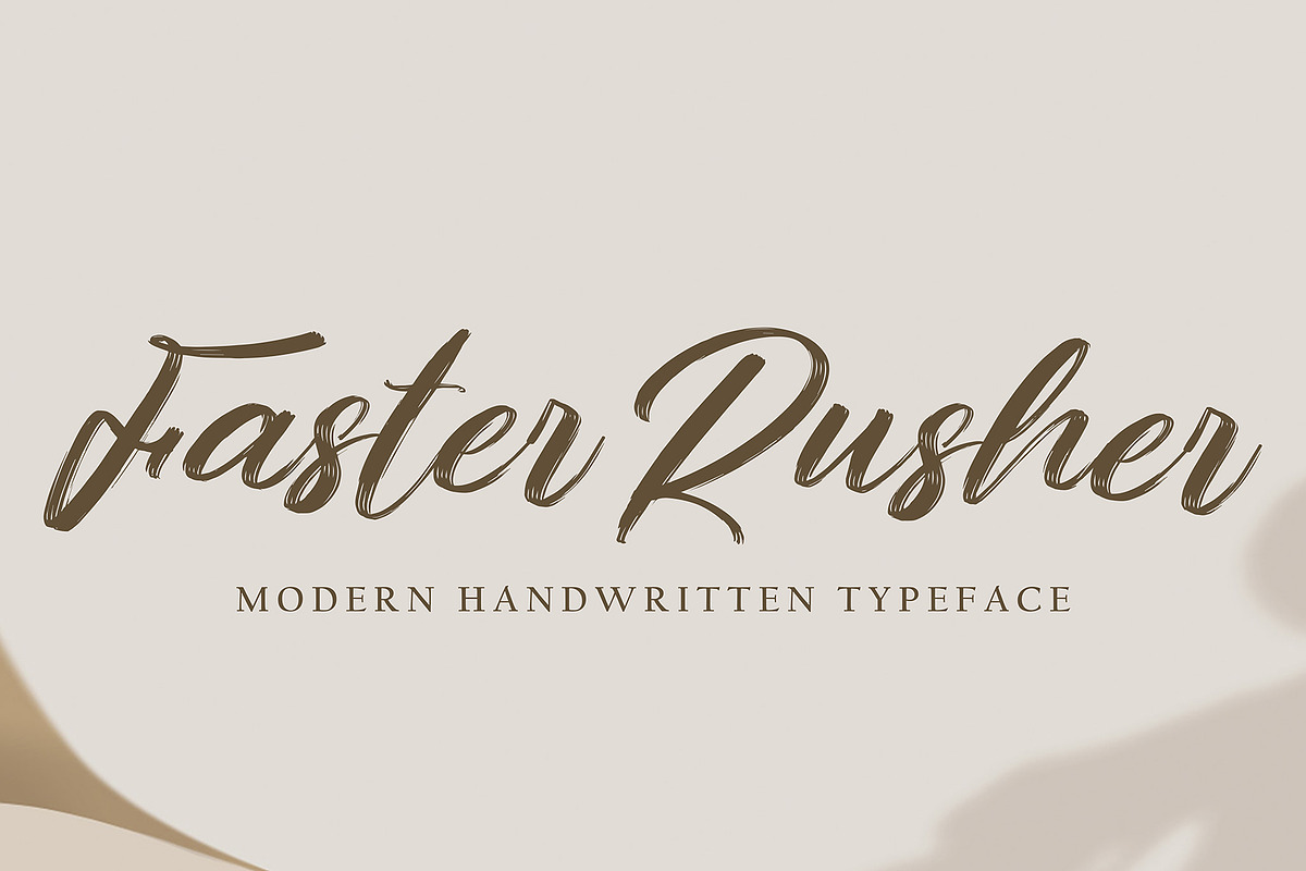 Faster Rusher, a Handwritten Font by pineungtype (Photo 1 of 6)