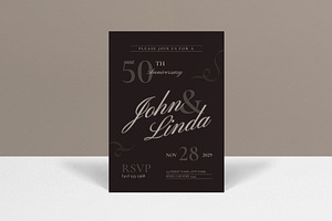 Black Modern Anniversary Invitation, an Invitation Template by graphicook