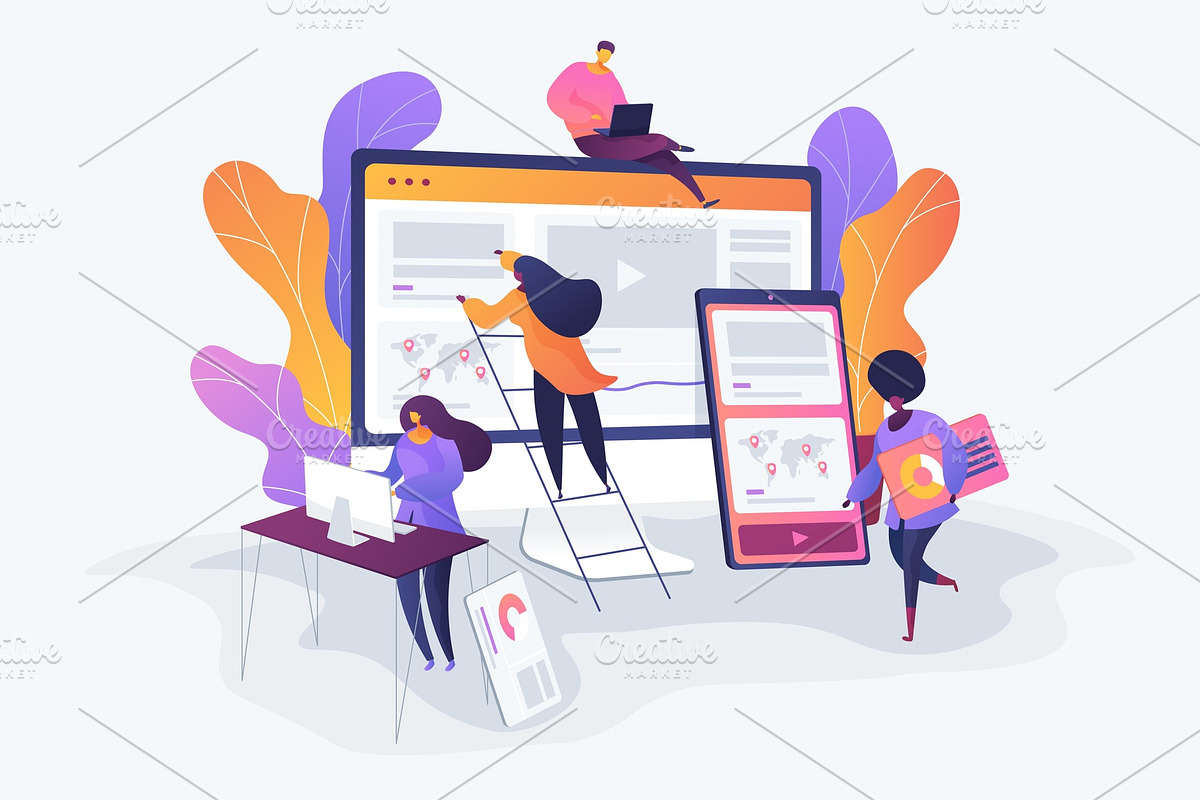 Web design development concept, an Object Illustration by Visual Generation