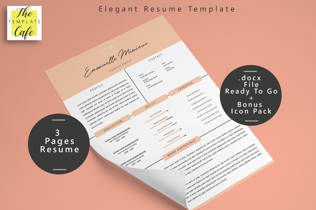 Clean Elegant Resume Template, a Resume Template by Rustype (Photo 1 of 6)