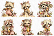 Summer Funny Raccoon Clipart, an Illustration by Craft Nest (Thumbnail 4 of 12)