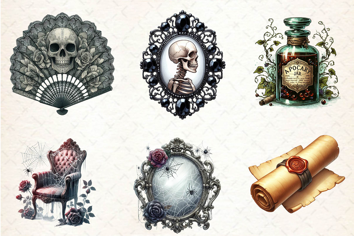 Antique Gothic Sublimation Clipart, an Illustration by CreationArt (Photo 4 of 5)