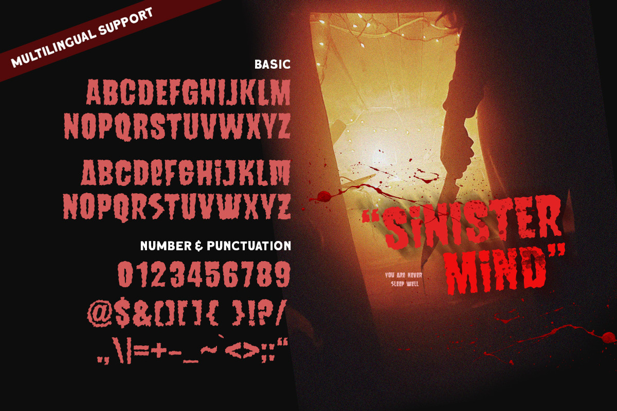 Sinister Mind - Horror Creepy Font, a Font by Littlehand (Photo 7 of 10)