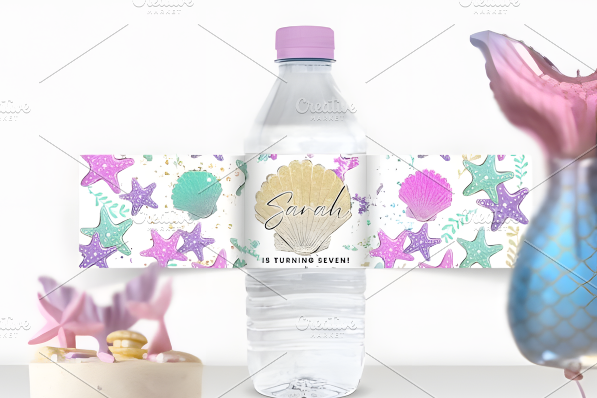 Mermaid Birthday Bundle Canva Templa, a Marketing Template by Coco Bloom (Photo 2 of 7)