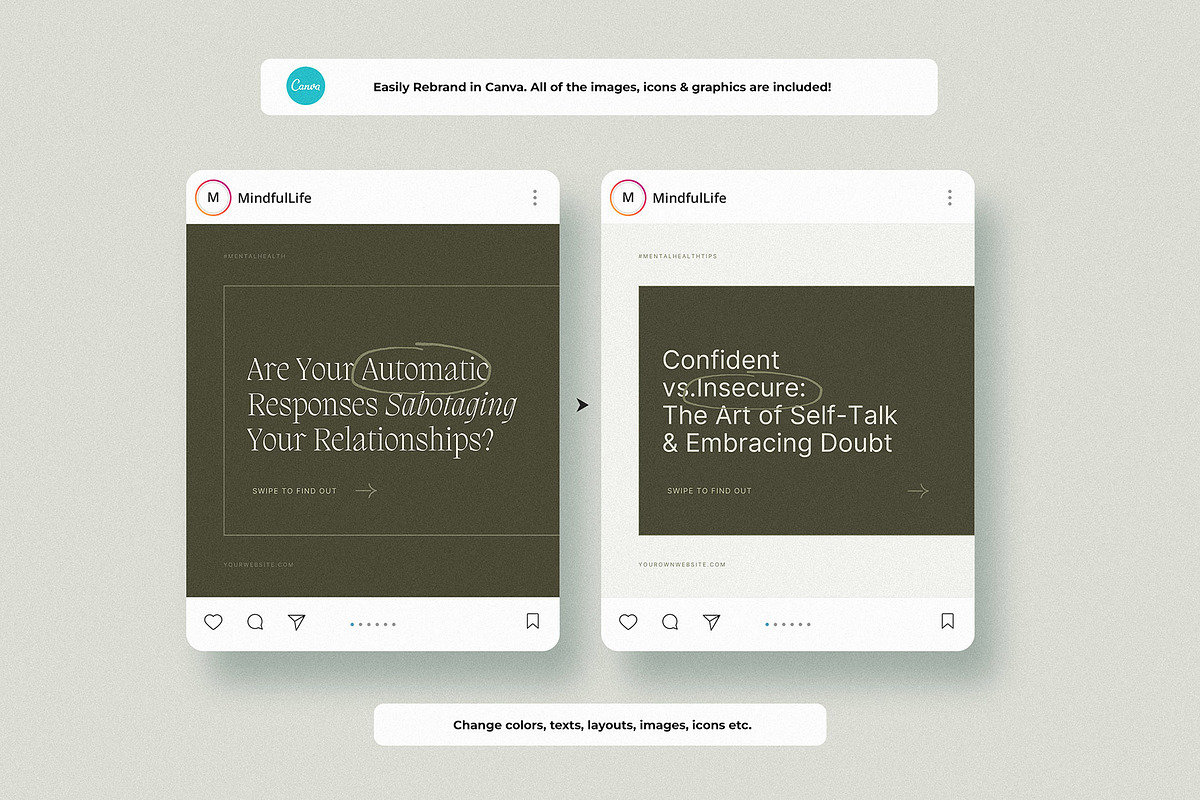 Mental Health Insta Carousels, a Social Media Template by AndrewPixel (Photo 4 of 15)