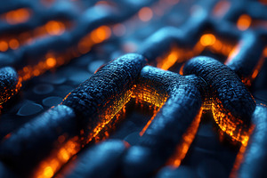 Abstract visualization of glowing ch, a Photo by Tanuart