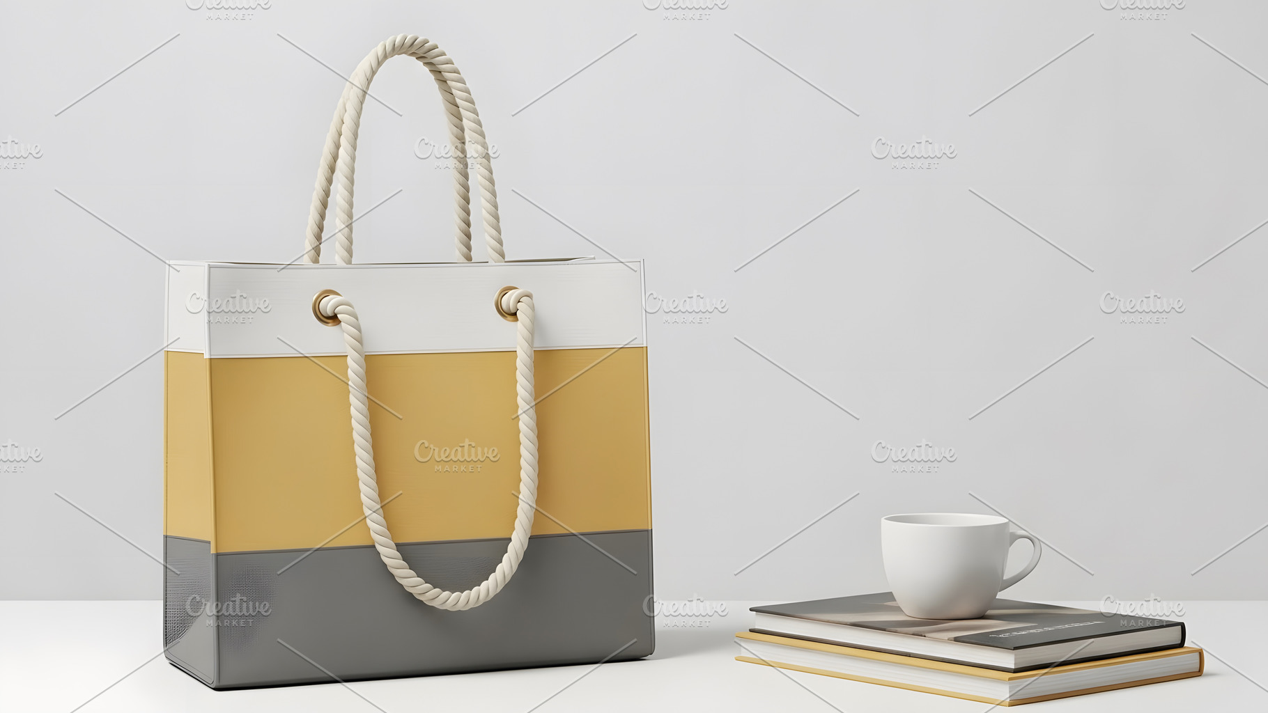 Stylish Striped Tote Bag Mockup, a Photo by amjadjack