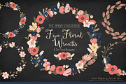 Navy & Blush Floral Wreaths, an Illustration by Amanda Ilkov (Thumbnail 2 of 4)