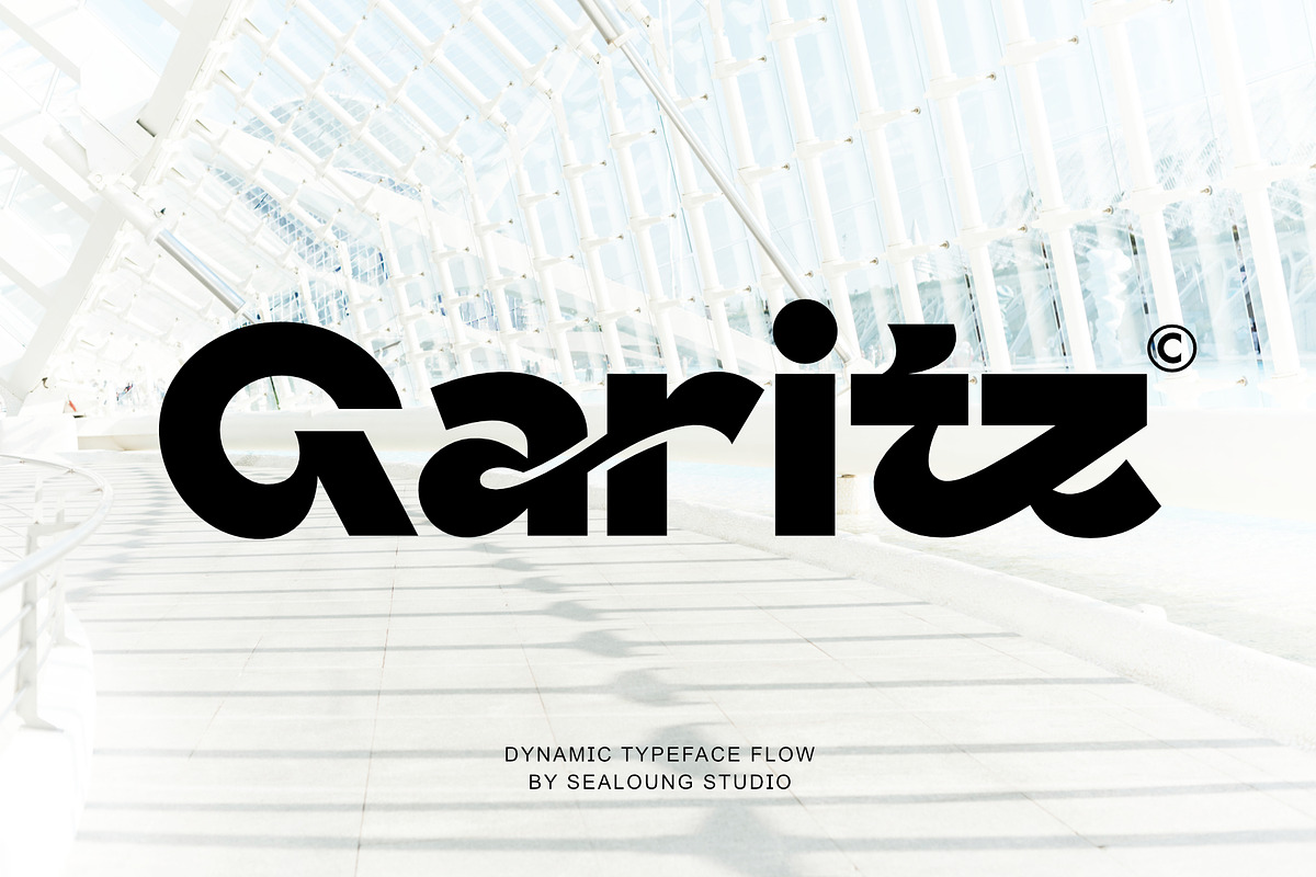 Garitz – Dynamic Typeface Flow, a Sans Serif Font by Sealoung (Photo 1 of 12)