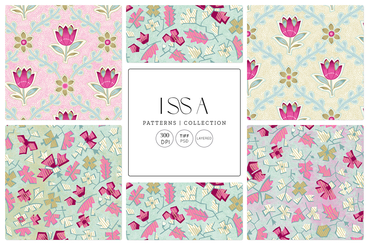 Issa Indian Buta Floral Patterns, a Pattern Graphic by Pink Linen (Photo 1 of 11)