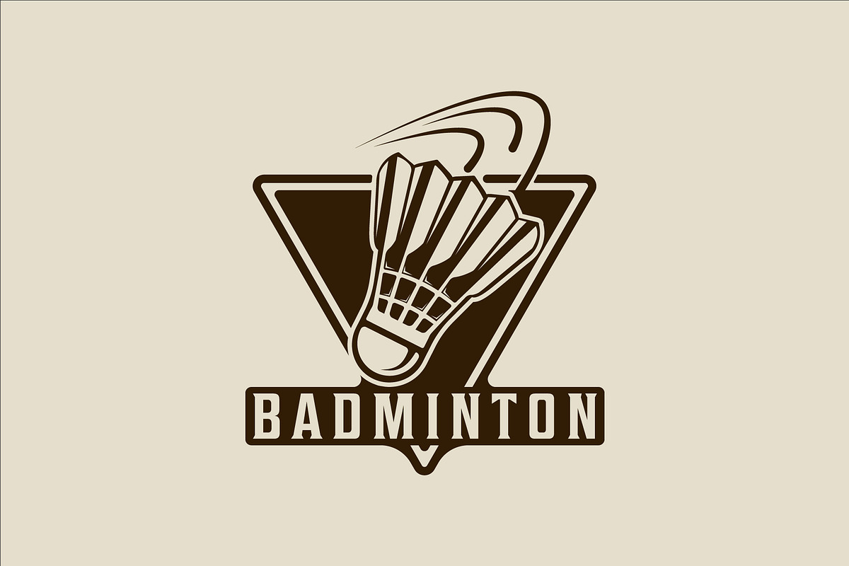 shuttlecock of badminton emblem logo, a Branding & Logo Template by zyxroun shop