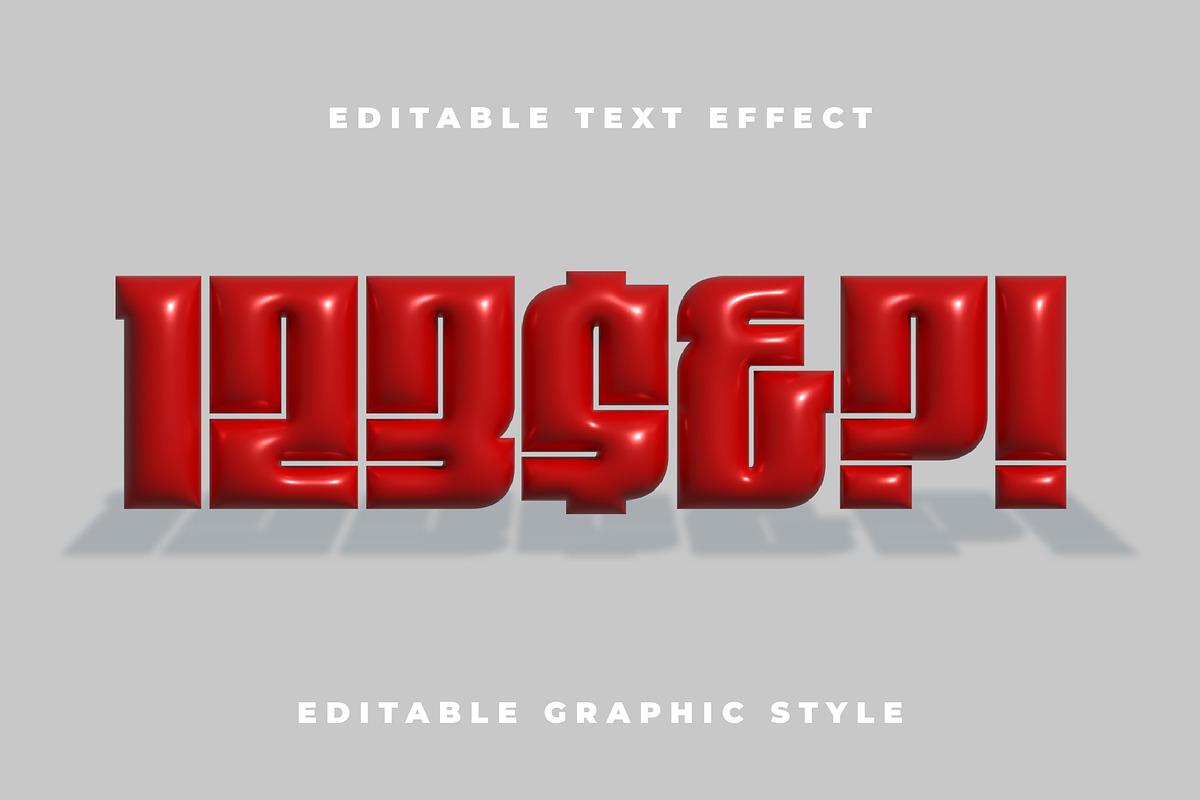 Red Balloon Block Text Effect preview 2