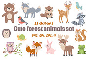 Cute forest animals set, an Animal Illustration by JulyGart (Thumbnail 1 of 6)