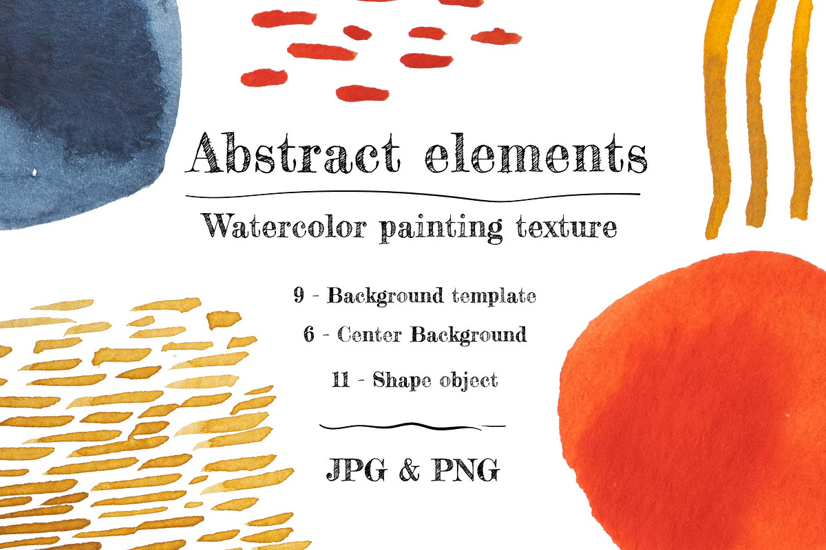Abstract elements watercolor painted, an Object Graphic by marukopum (Photo 1 of 4)