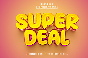 PSD Super Deal 3D Editable Text