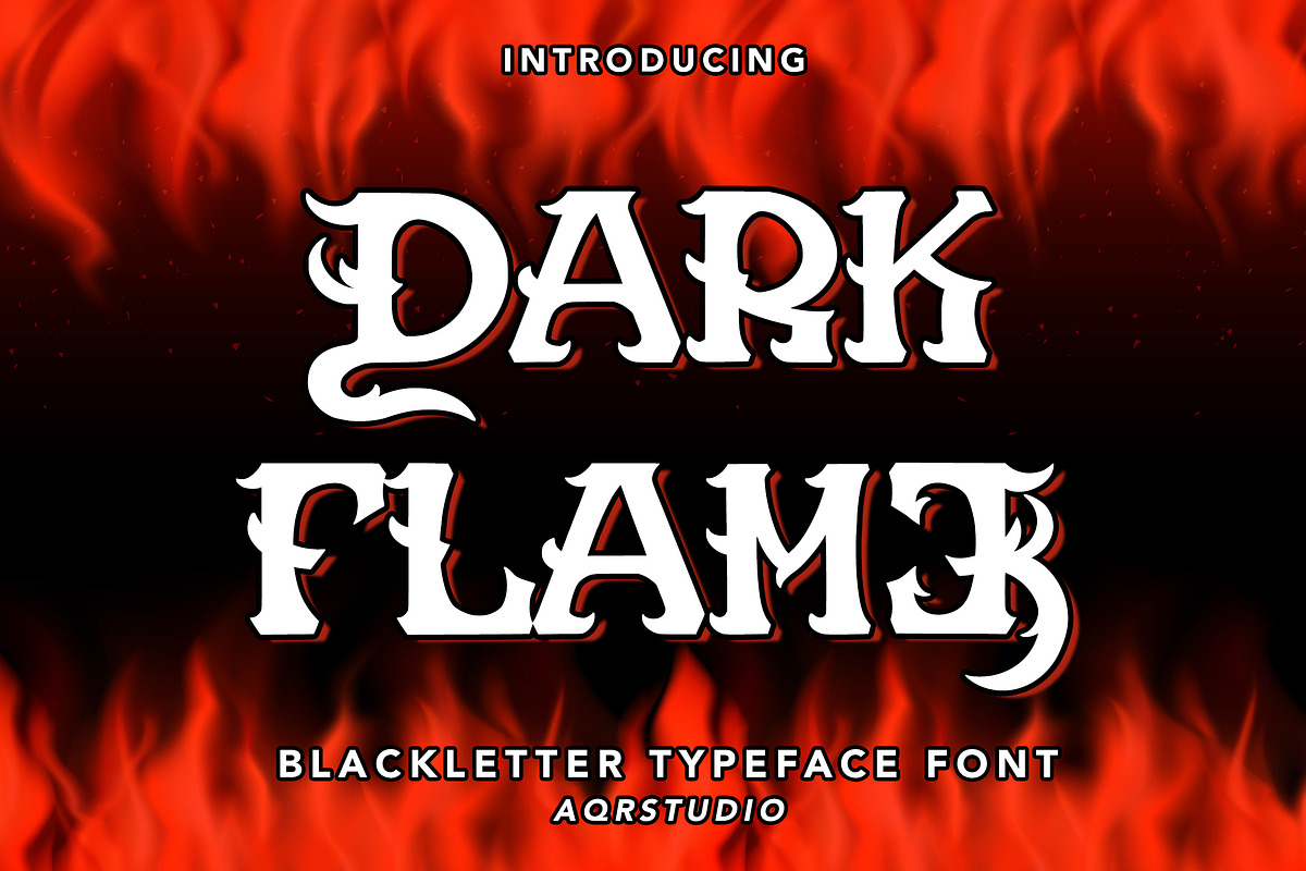 Dark Flame - Blackletter Font, a Blackletter Font by AQR Studio (Photo 1 of 9)