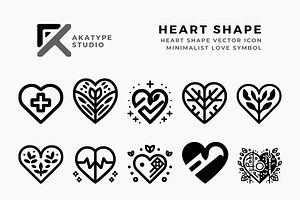 Heart Shape Icon, a Solid Icon by Akatype Studio