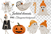 Halloween Party Clipart Set PNG, a Seasonal Illustration by ZabolotnaArt (Thumbnail 2 of 6)
