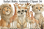 Safari Baby Animals Clipart, an Illustration by DreamArtGraphic (Thumbnail 1 of 8)
