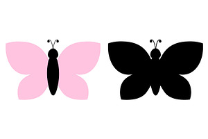 Butterfly Clipart Coloring Silhouett