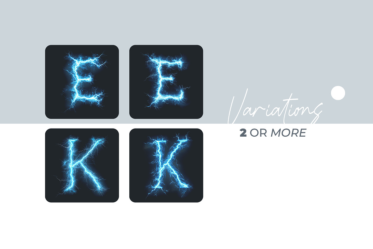 Tesla Coil Lightning Letters Overlay, a Symbol Font by PhotoSpirit (Photo 2 of 8)