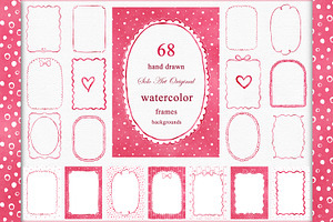 Watercolor Red Frames Borders