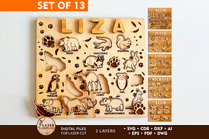 KIDS PUZZLES TEMPLATES, Cut Files