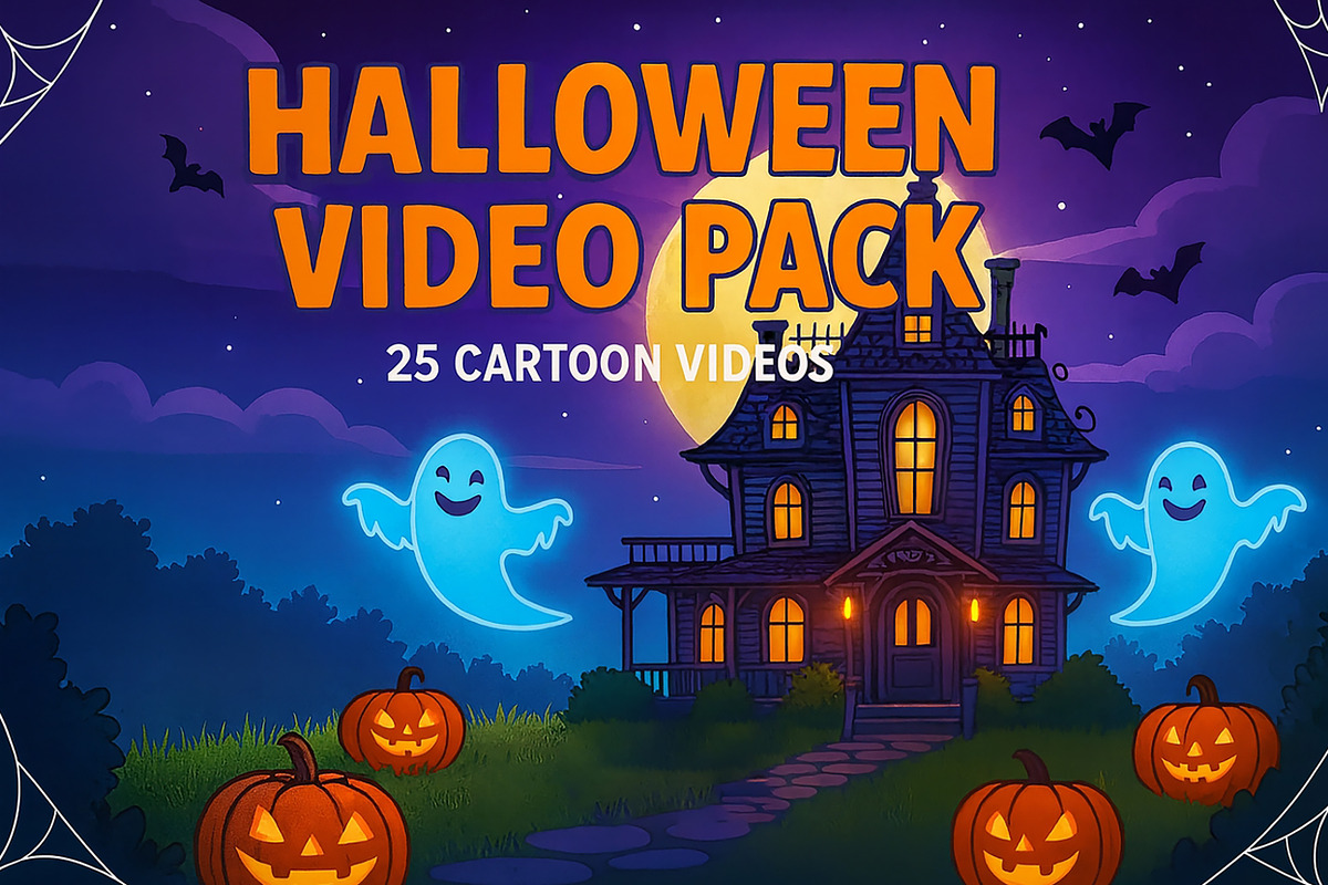 Halloween Cartoon Video Backgrounds, a Scene 3D Model by MarisoArt (Photo 1 of 4)