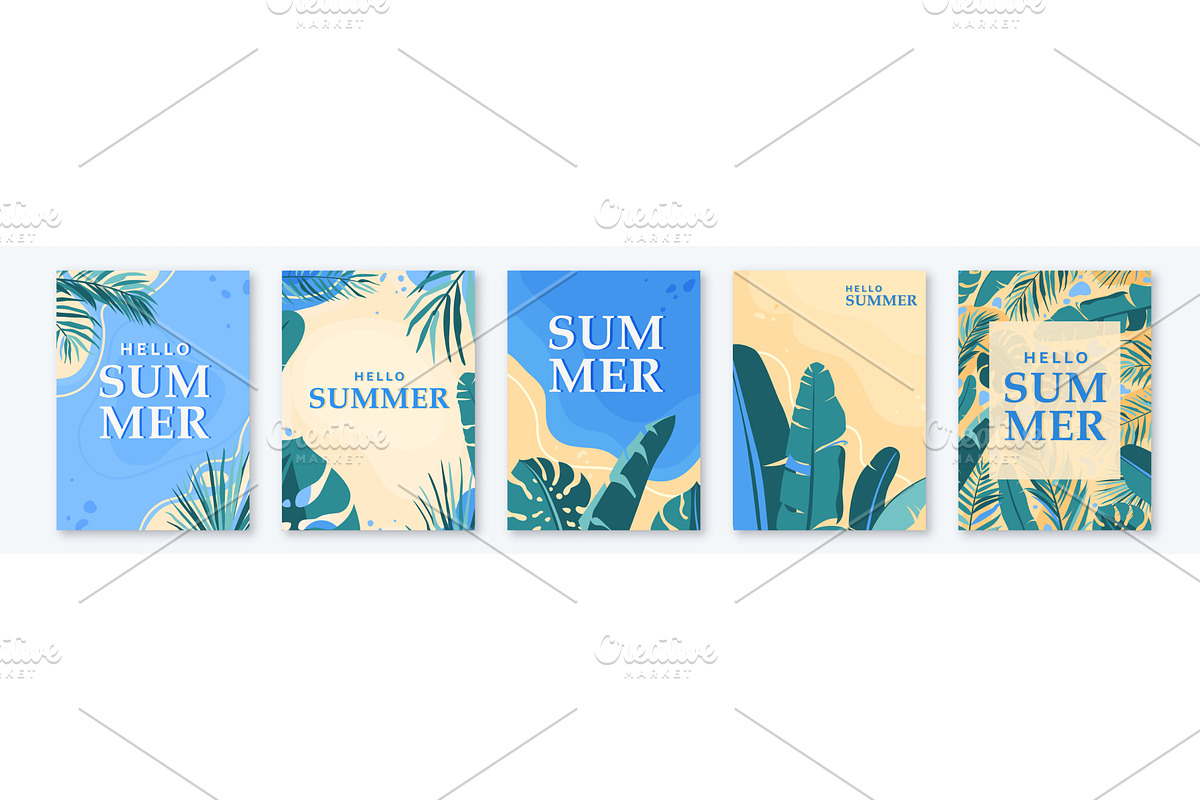 Summer tropical set vector, an Illustration by Zaie