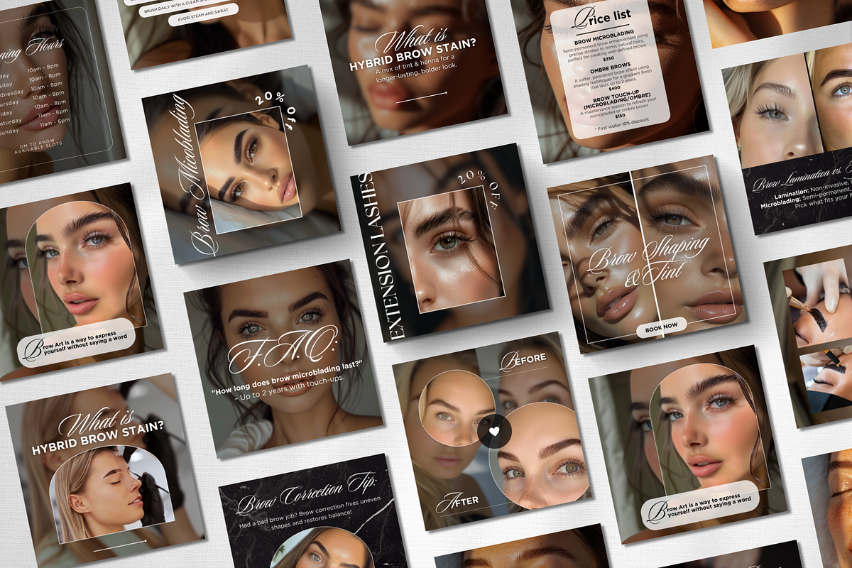 Instagram Templates for Brows, a Social Media Template by DesignsbyMariaStudio (Photo 3 of 10)