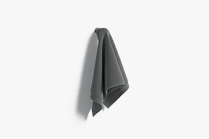 White Towel Hanging On Hook 3D Model