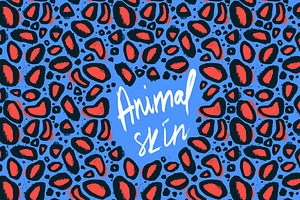 Colorful animal skin seamless set