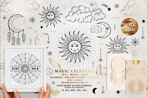 Magic Collection. Decorative Clipart, a Decorative Illustration by Diana Kovach