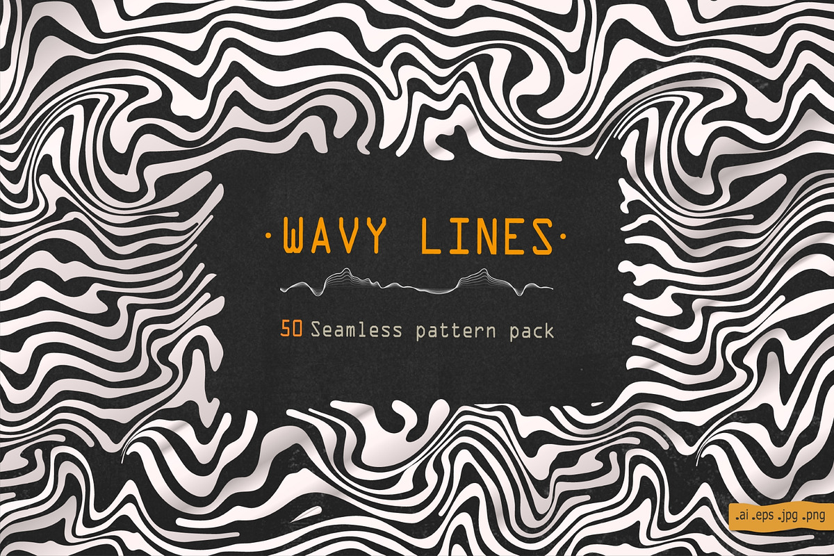 Wavy lines. Seamless pattern pack., a Pattern Graphic by Gudiny (Photo 1 of 9)