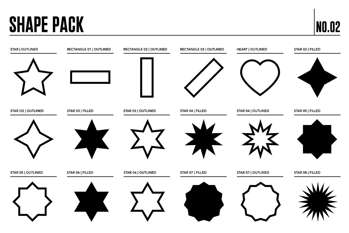 Procreate Shape Brush Pack 02, a Brush Add-On by Quiver Supply Co. (Photo 3 of 6)