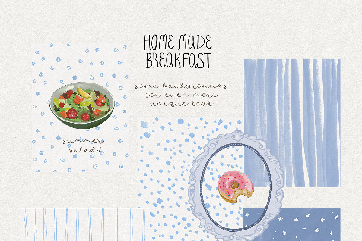 Breakfast Food PNG Images, a Decorative Illustration by whiteheartdesign (Photo 17 of 17)