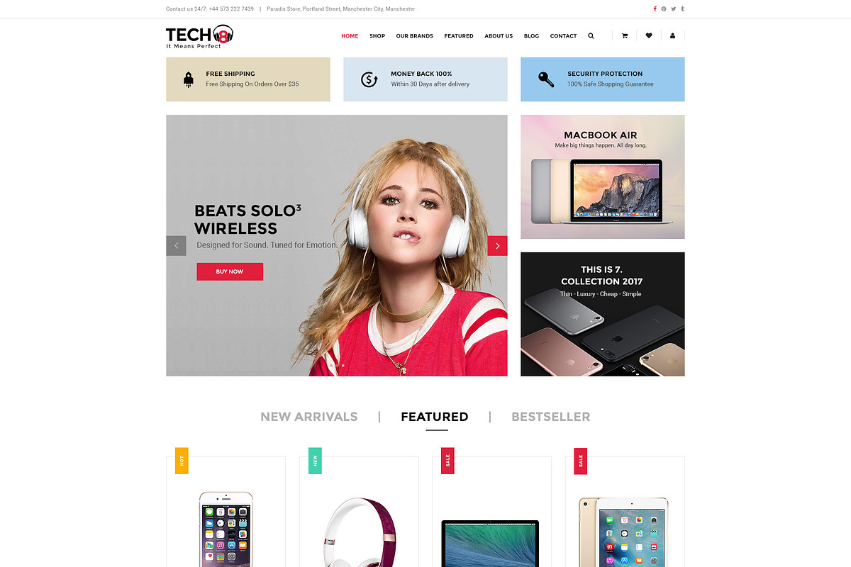 TECH8 - HiTech WooCommerce Theme, a WordPress Template by WPThemeGo (Photo 3 of 4)