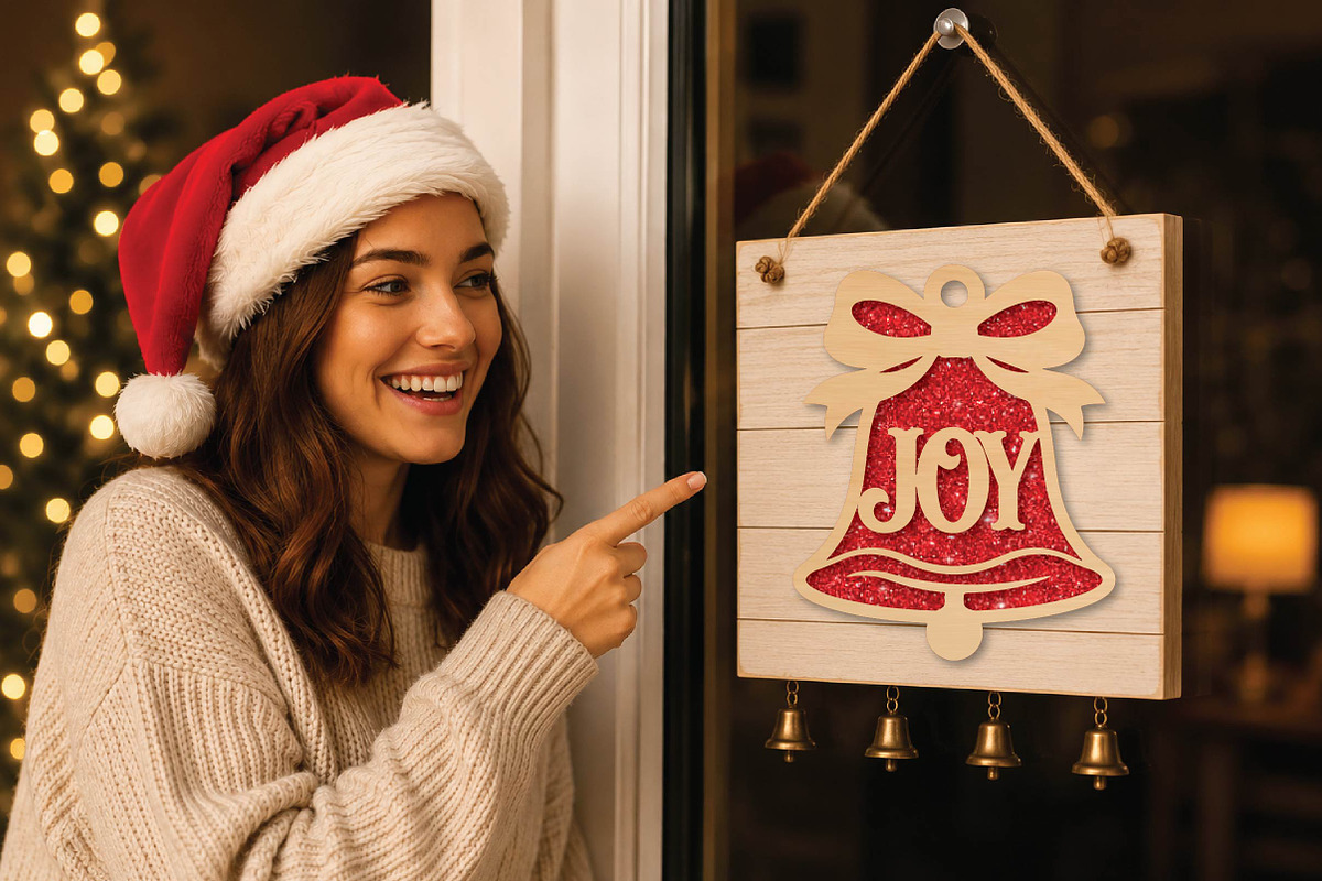 JOY Christmas Bell SVG, an Object Graphic by DreamPrint404 (Photo 4 of 4)
