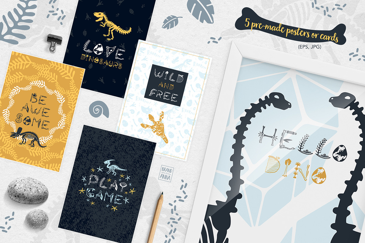 Dinosaur skeletons vector clipart, an Animal Illustration by Brandianna (Photo 5 of 7)