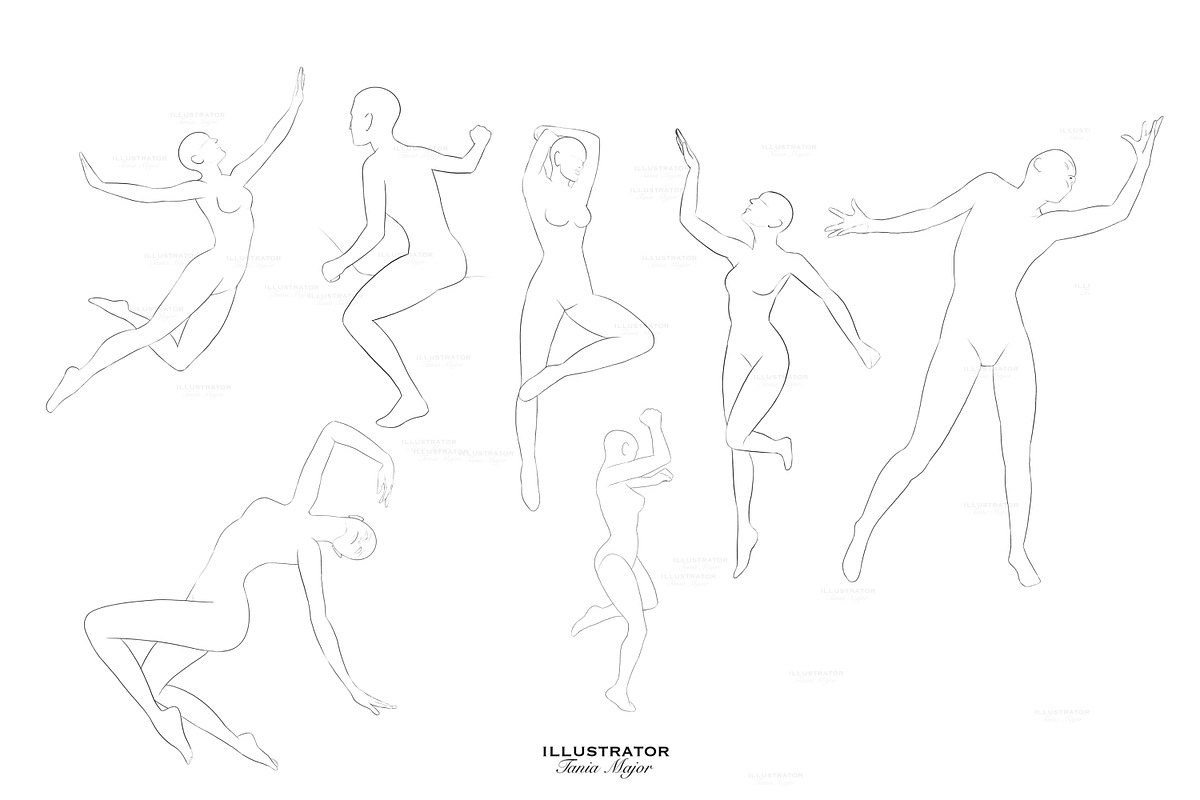 Dynamic poses Procreate Stamp, a Brush Add-On by MajorArtTm (Photo 2 of 3)