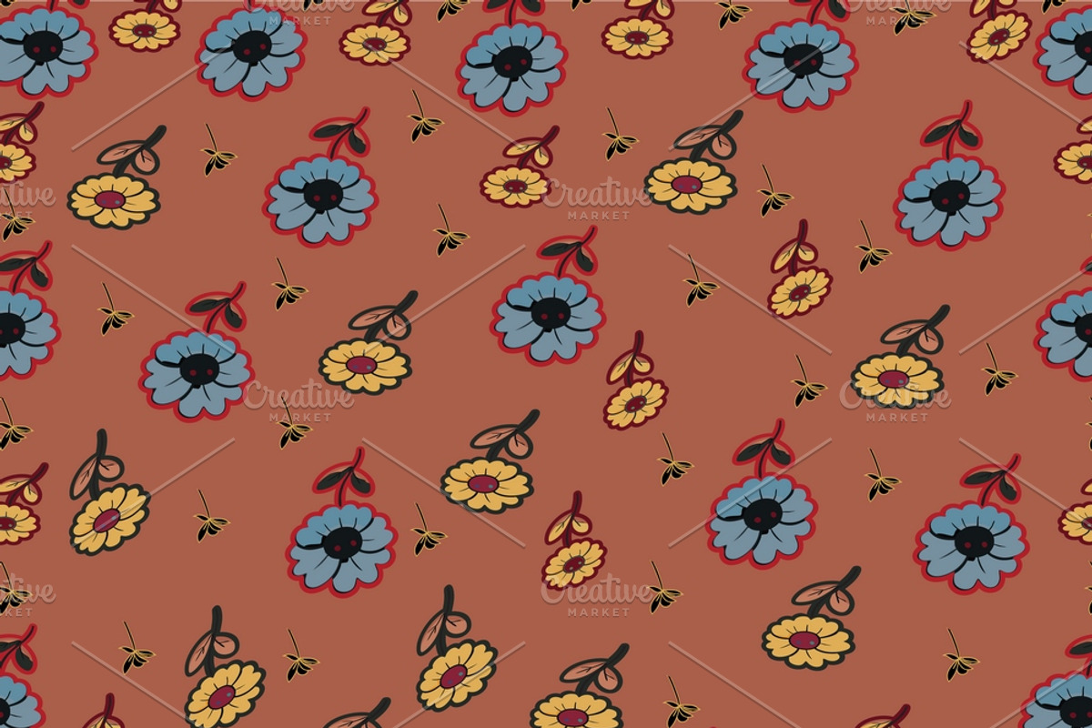 Floral 12 Textile Patterns Bundle, a Pattern Graphic by Aban's World (Photo 6 of 13)