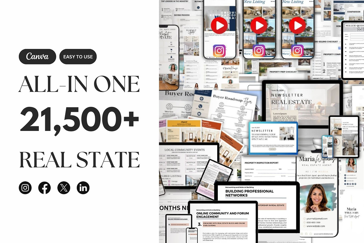 21,500+ Real Estate Canva Templates, a Marketing Template by Studioxhq (Photo 1 of 13)