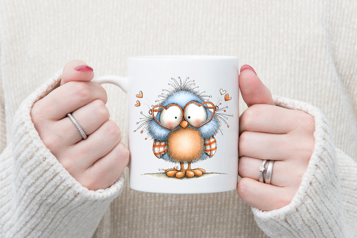 Whimsical Valentine Bird Clipart, an Illustration by designcity5 (Photo 5 of 5)
