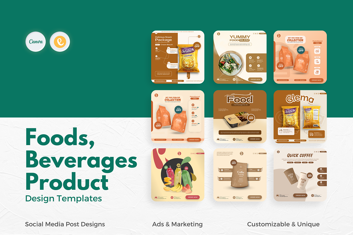 Foods, Groceries, Canva Templates, a Social Media Template by Exceptionalways (Photo 3 of 10)
