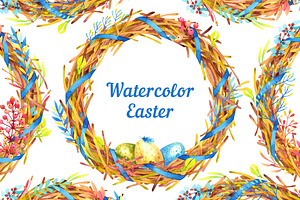 Watercolor Easter Wreaths