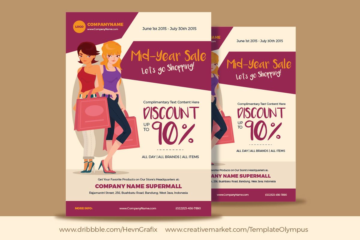 3 Fashion Sales & Events Flyers, a Flyer Template by Marco Zenki (Photo 2 of 5)